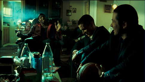 Still of Christian Bale and Freddy Rodríguez in Harsh Times (2005)