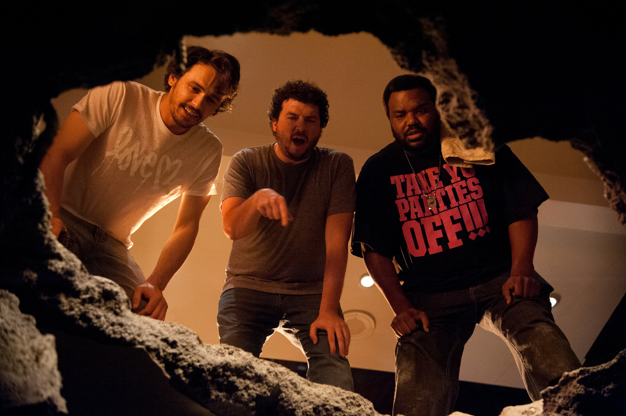 Still of Craig Robinson, Seth Rogen and Danny McBride in Dabar jau tikrai sikna (2013)