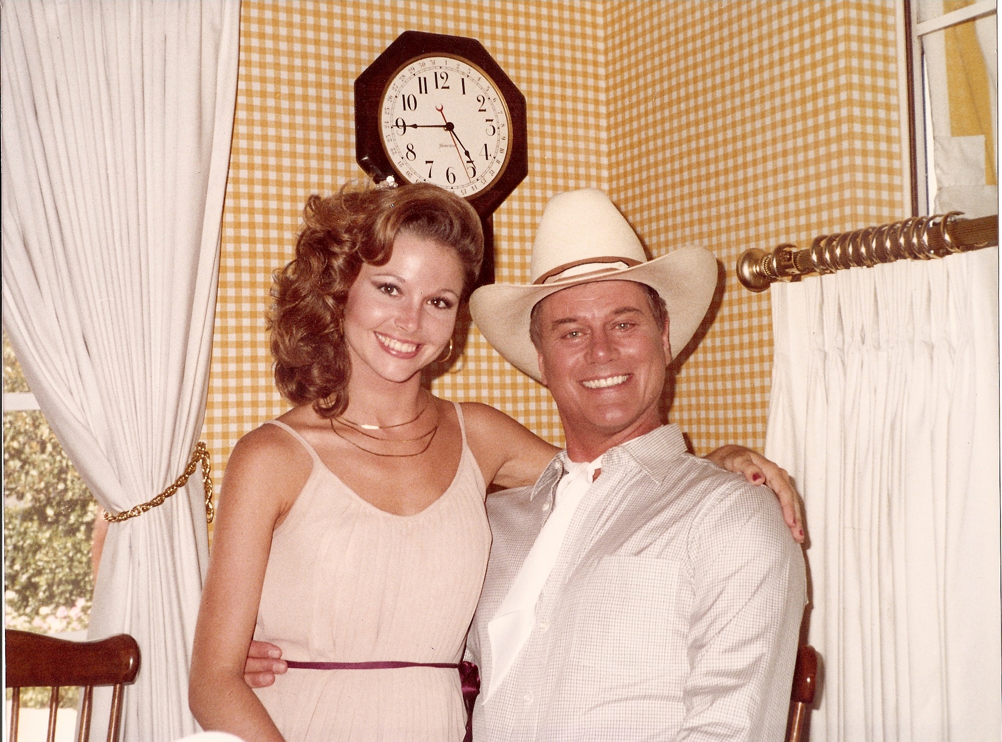 With the great Larry Hagman on the set of Dallas