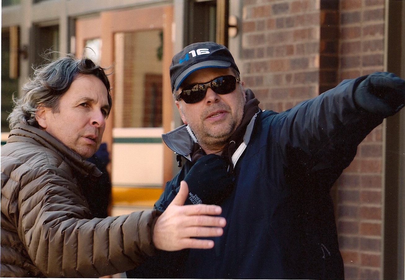 J.B. Rogers and Pete Farrelly on the set of HALL PASS.