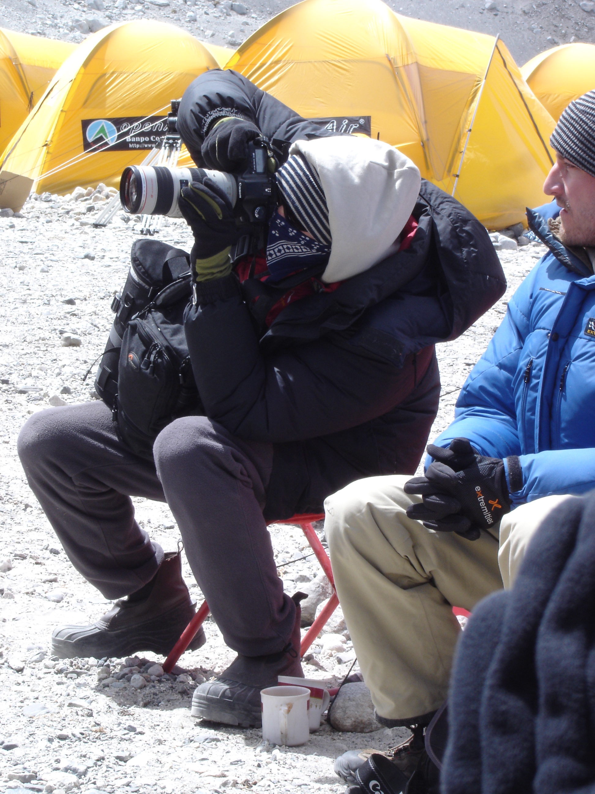 Fighting dust at Everest Advanced Base Camp, Tibet