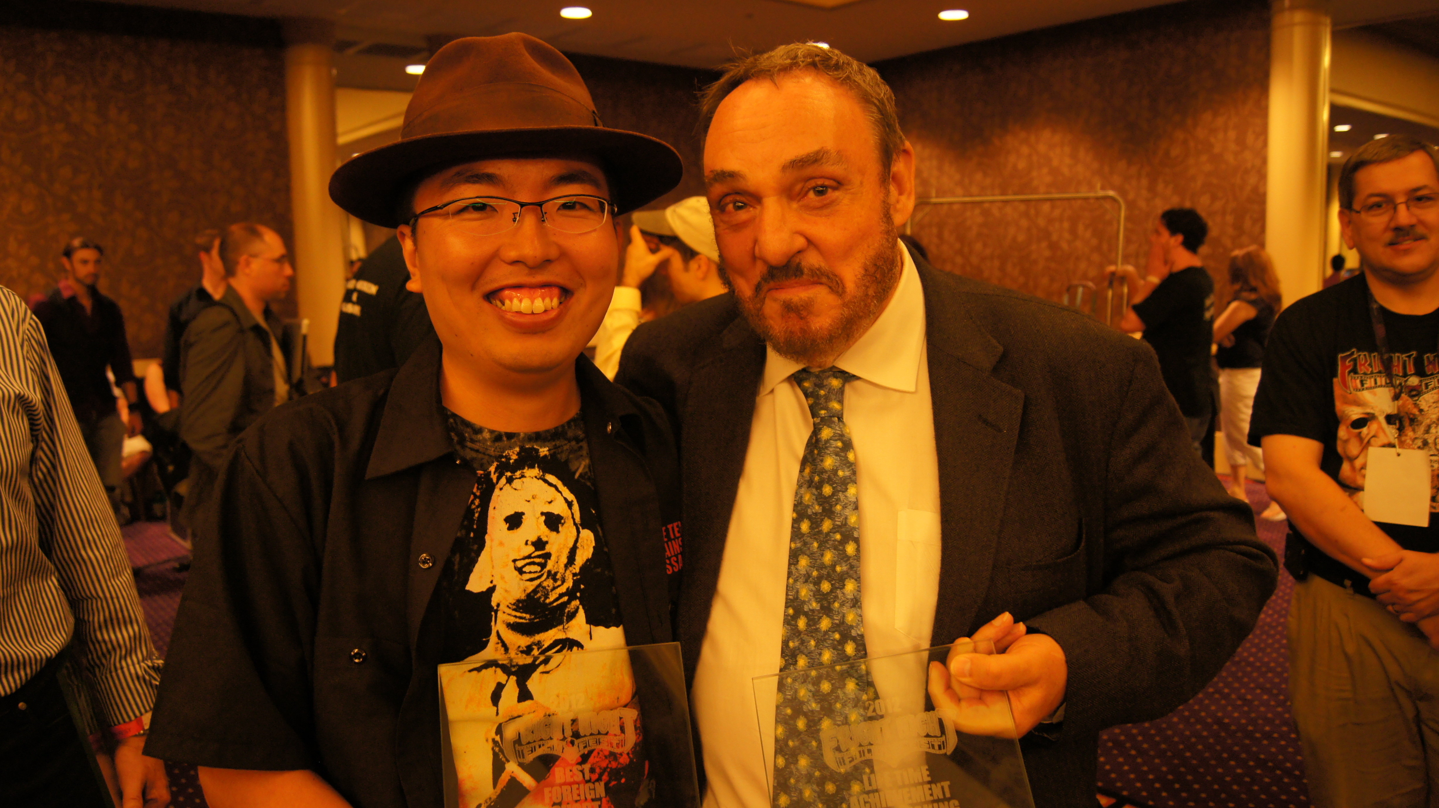 Fright_Night_Film_Fest_2012_Winners(Ryota Nakanishi won Corman Award Best Foreign Short and John Rhys-Davies won Lifetime Achievement Award)