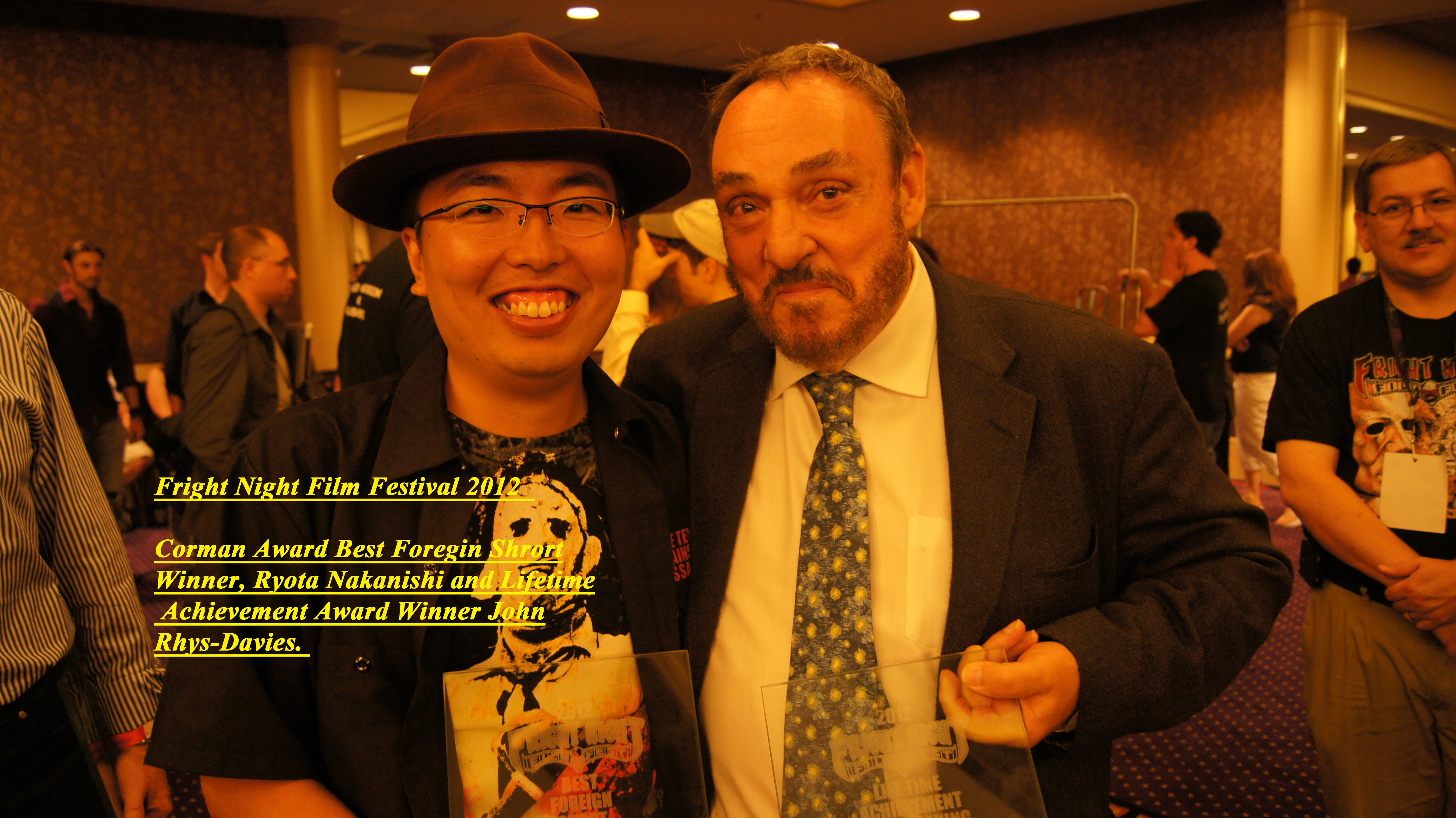 Fright_Night_Film_Fest_2012_Winners(Ryota Nakanishi won Corman Award Best Foreign Short and John Rhys-Davies won Lifetime Achievement Award)