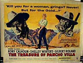Shelley Winters, Rory Calhoun and Gilbert Roland in The Treasure of Pancho Villa (1955)