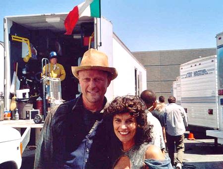 Adrienne Barbeau and Andrew A. Rolfes on the set of 