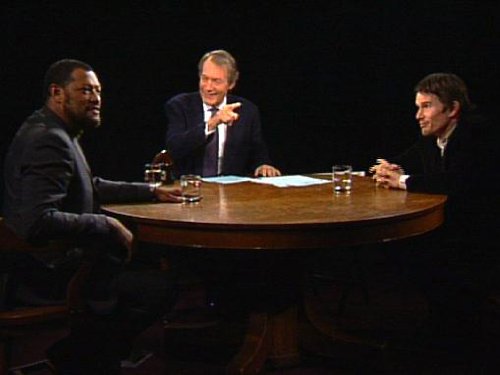 Still of Ethan Hawke, Laurence Fishburne and Charlie Rose in Charlie Rose (1991)