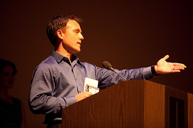 Jeff Rose accepting the award for Best Actor for his role in 