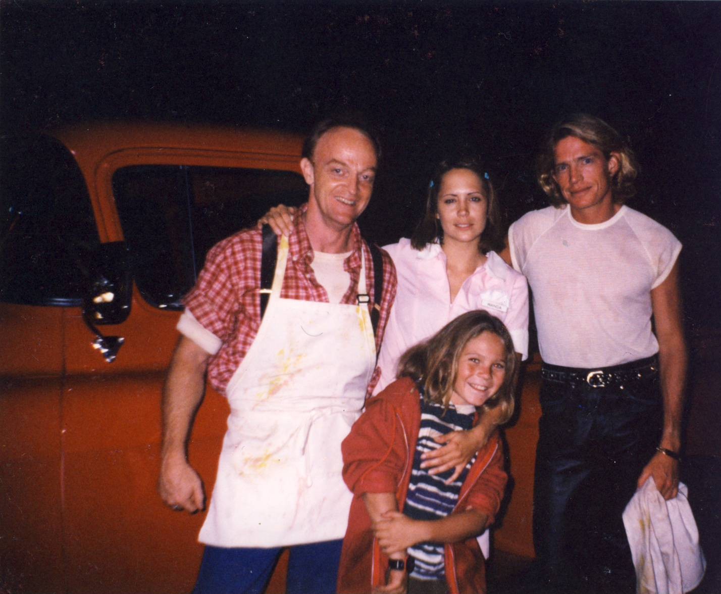 Tim De Zarn, Sherrie Rose, Thomas Haden Church, and Ryan O'Donohue on the set of Tales from the Crypt: Demon Knight
