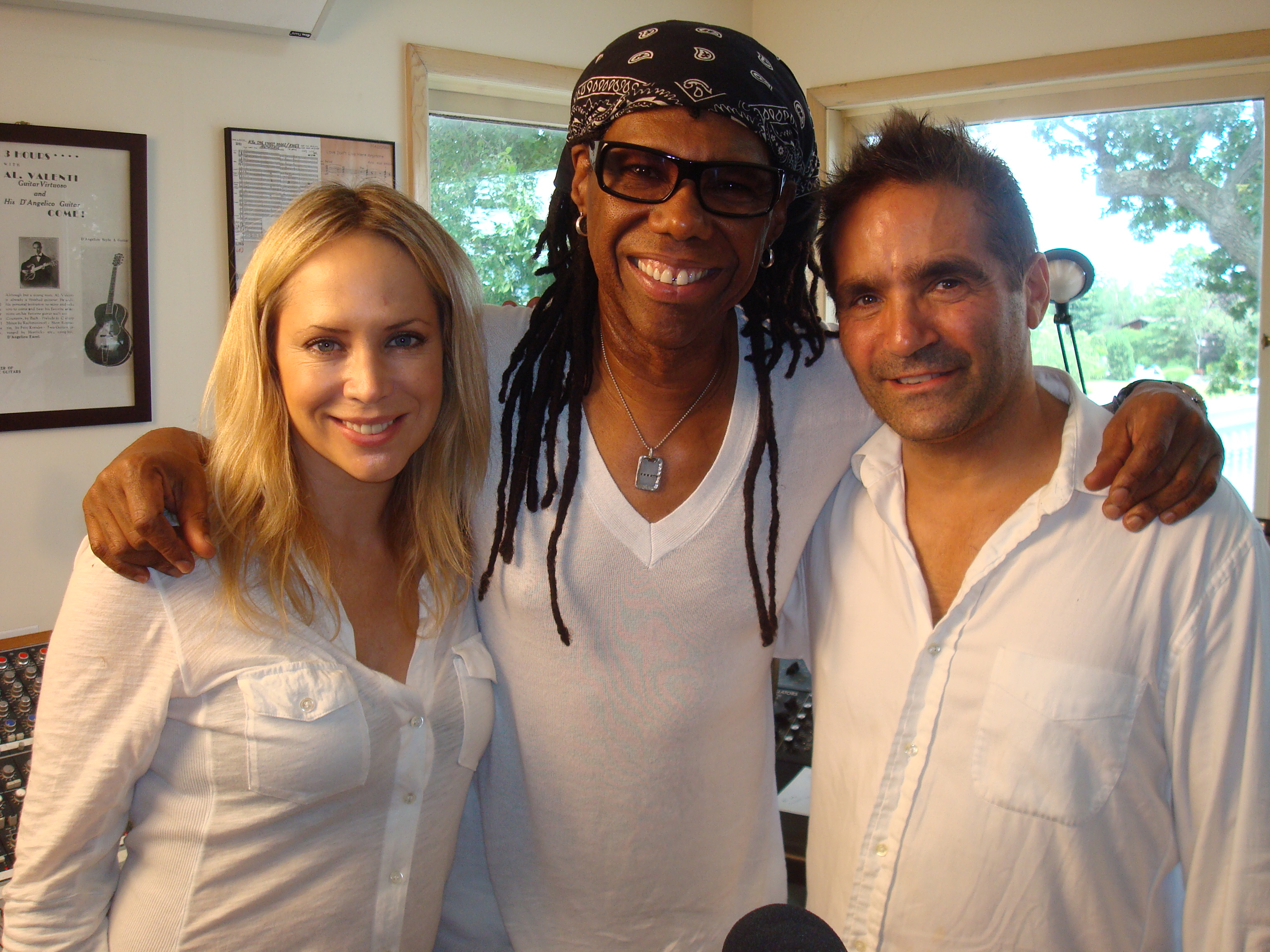Sherrie Rose, Nile Rodgers, and Scott Taylor on set of Arthur Weinstein Documentary in Connecticut