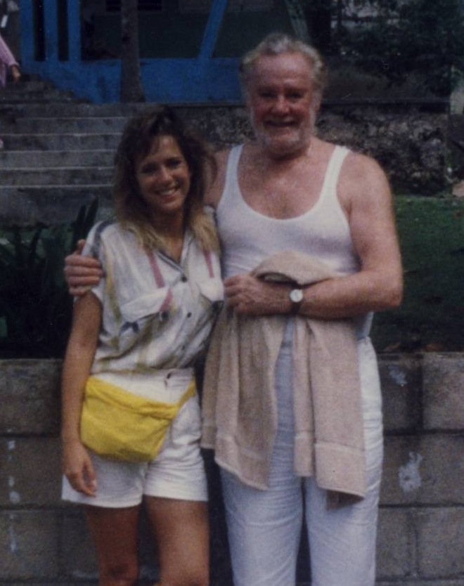 Sherrie Rose and Van Johnson on the set of Killer Crocodile