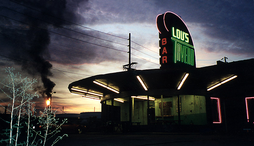 FIGHT CLUB: Neon sign for Lou's Tavern, location of the the Fight Club