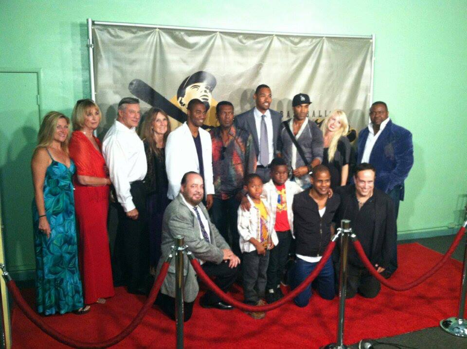 Director Richard Rossi (first row, far right kneeling) at Hollywood premiere of his film 