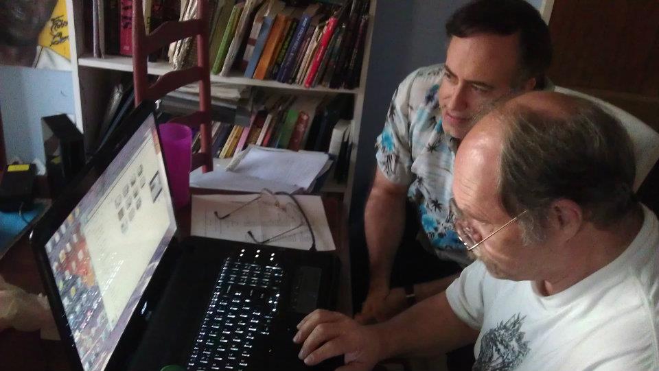 Richard Rossi and Jeff Griffith in Hollywood hard at work editing the film 