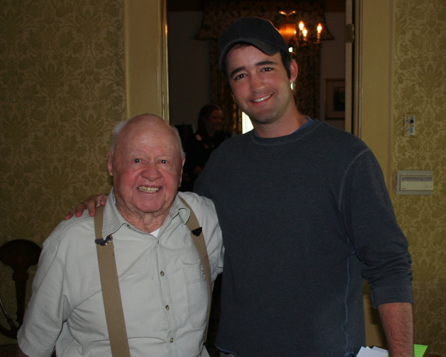 Screen legend Mickey Rooney with Director David Rotan on the set of 