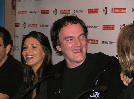 Eli Roth, Barbara Nedeljakova, Quentin Tarantino and Greg Nicotero at the 2005 Sitges International Film Festival press conference for 