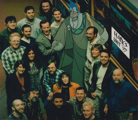 With Hades voice actor James Woods and animation crew for 