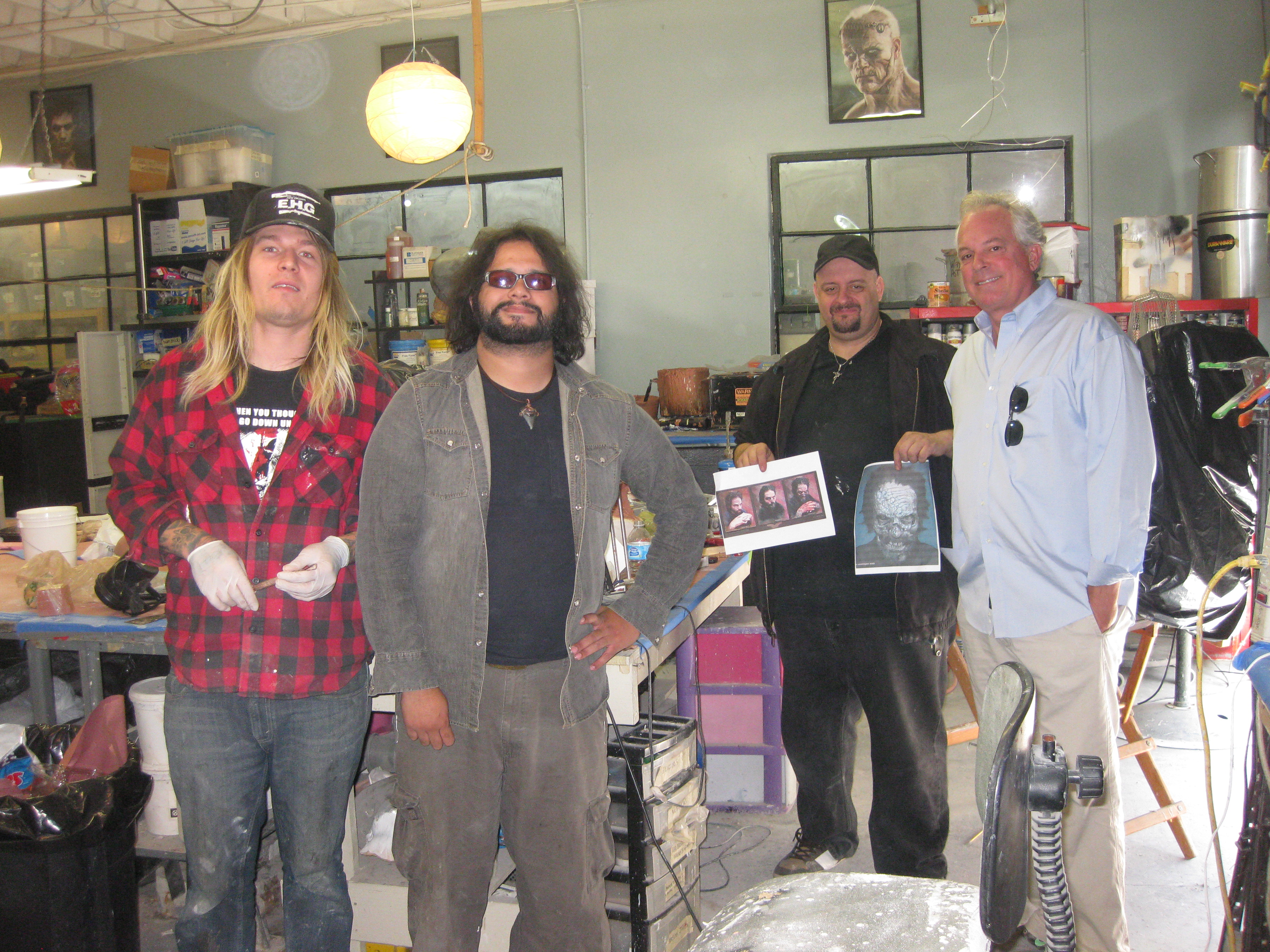 (L to R) Josh Wasylink, Josh Ballze, Vincent Guastini, R.Rothbard. VGP special makeup effects workshop for The Painting.