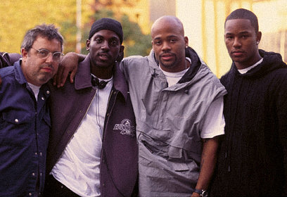 Executive producer Ron Rotholz, Jay Black, producer Damon Dash and Cam'Ron on the set.