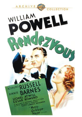 William Powell, Binnie Barnes and Rosalind Russell in Rendezvous (1935)