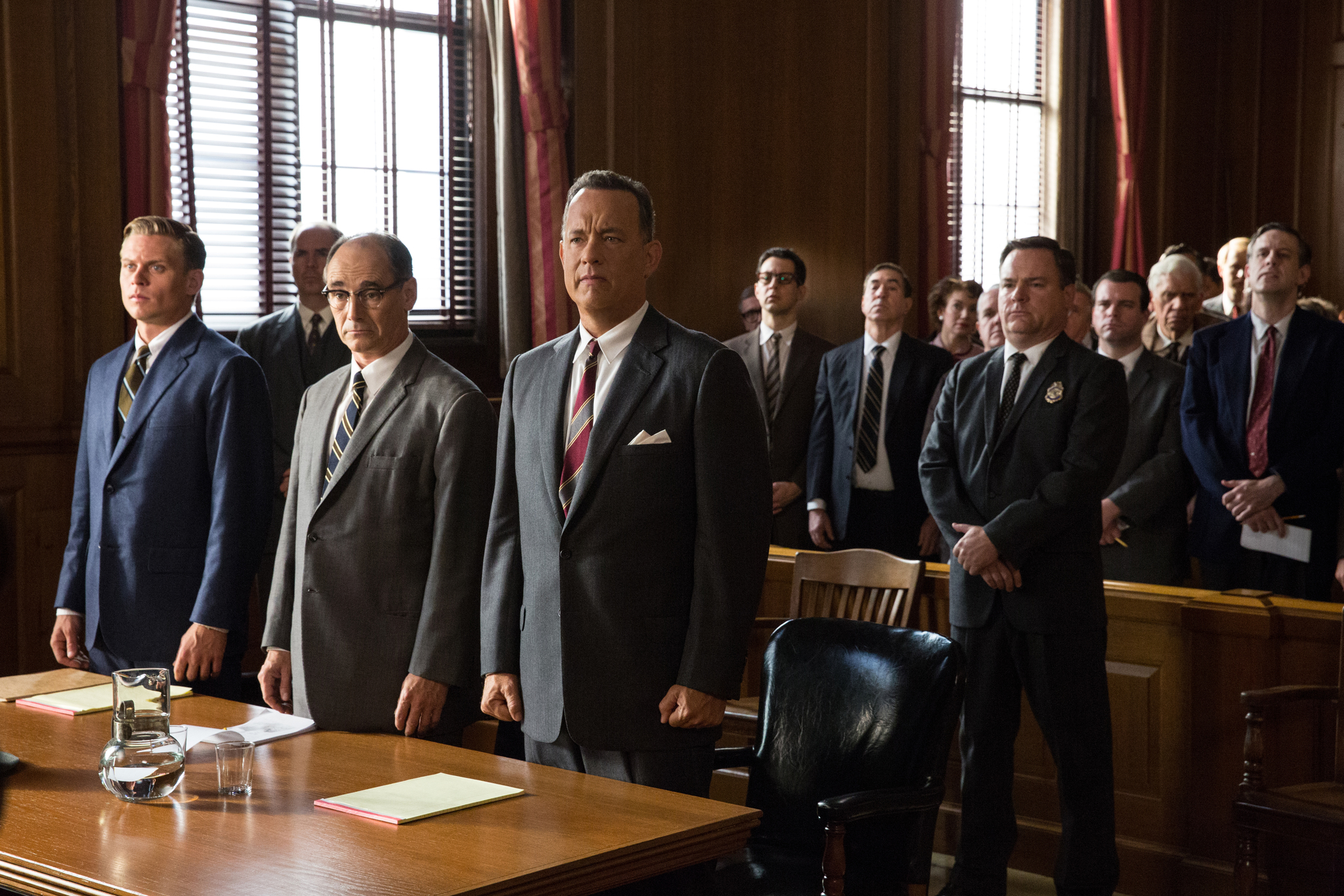 Still of Tom Hanks, Mark Rylance and Billy Magnussen in Bridge of Spies (2015)