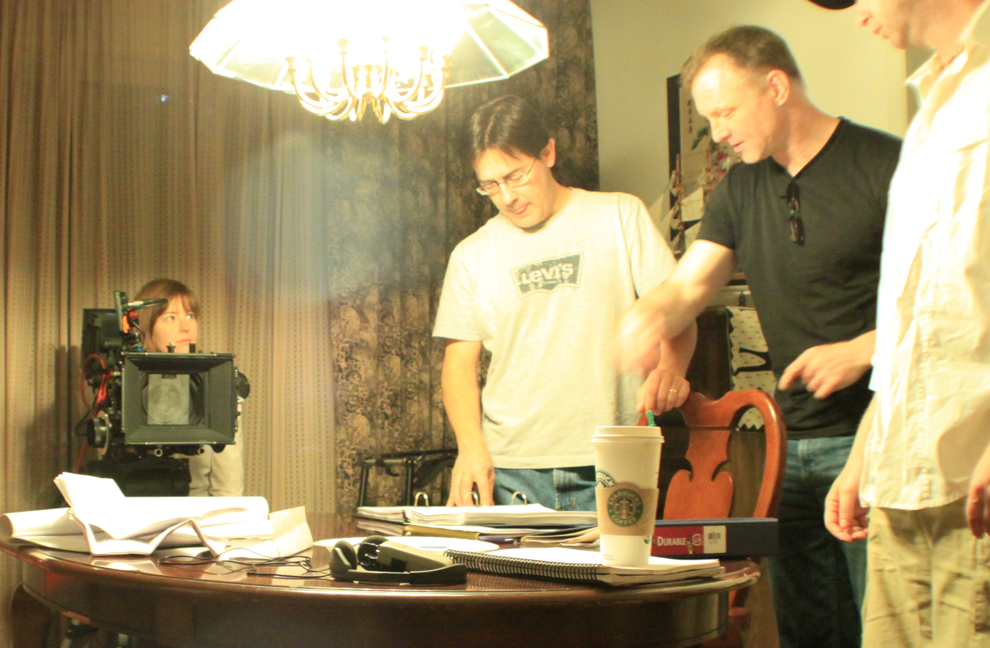 Planning the shot on set of Missing Child