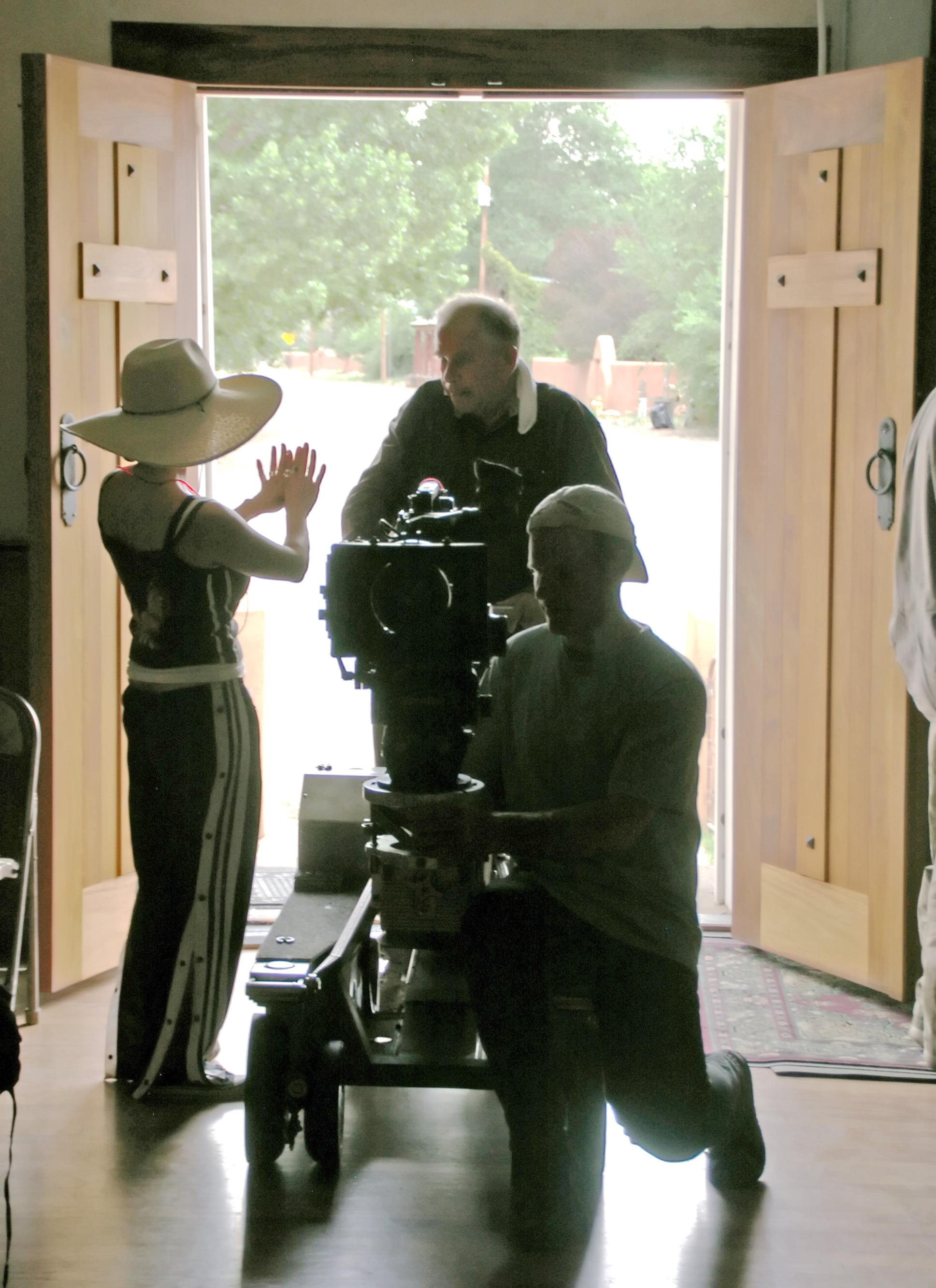 On location in Galisteo, NM - Director Kara Sachs with DP Jurg Walthers for 