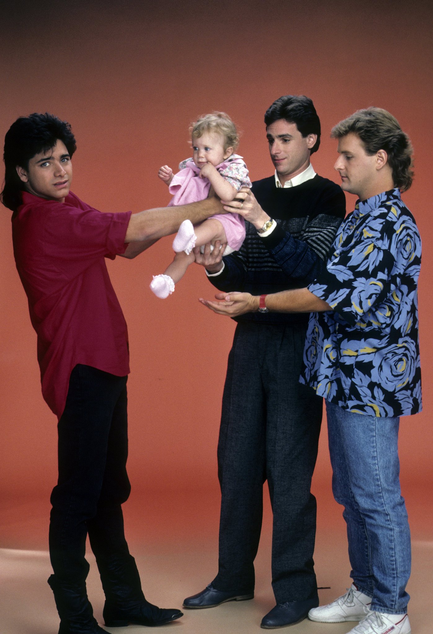 Still of Ashley Olsen, John Stamos, Dave Coulier and Bob Saget in Full House (1987)
