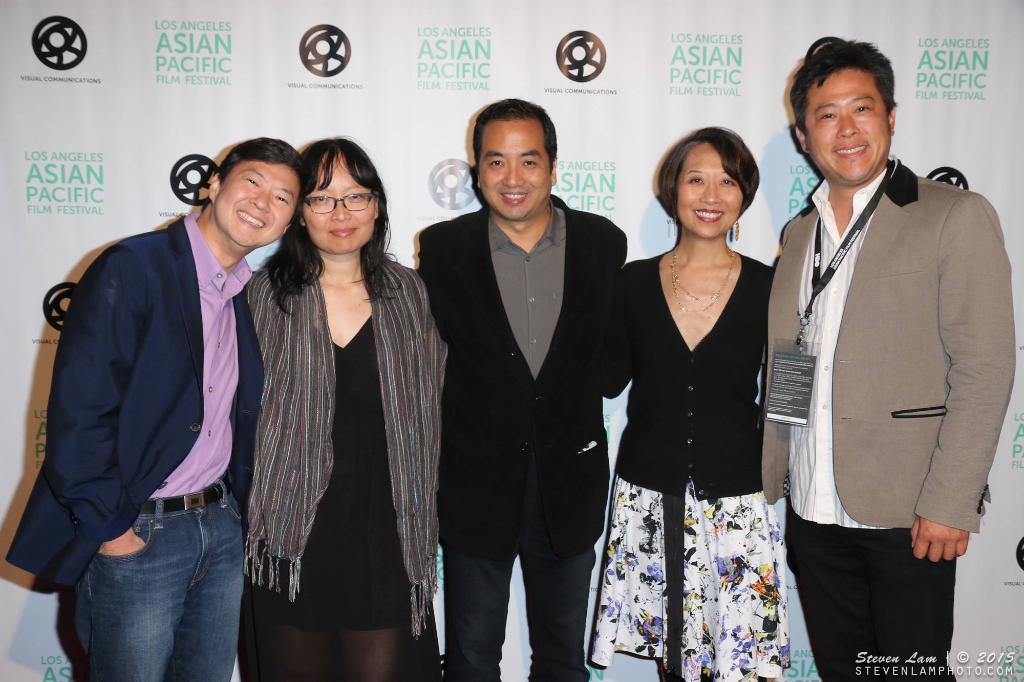 Opening Night of ADVANTAGEOUS at 2015 Los Angeles Asian Pacific Film Festival. Left to Right: Actor-producer Ken Jeong, director & co-writer Jennifer Phang, producer Robert Chang, actor Jeanne Sakata, composer Timo Chen
