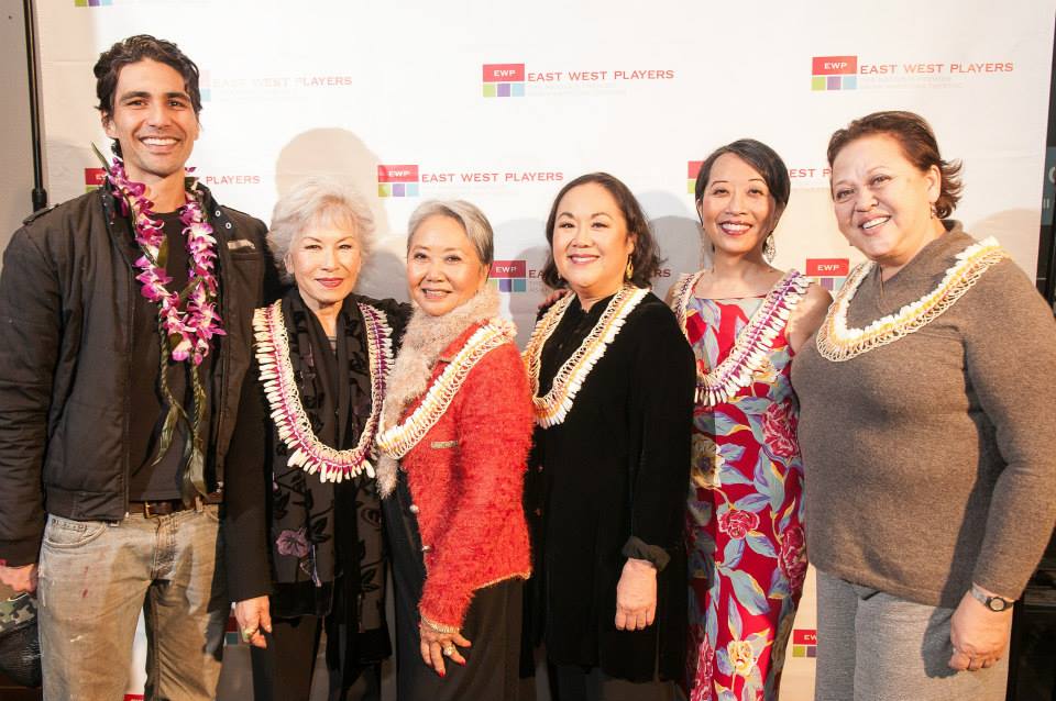 Jeanne's Opening Night for East West Players' THE NISEI WIDOWS CLUB: HOW TOMI GOT HER GROOVE BACK (L to R Castmates Tui Asau, June Kyoko Lu, Takayo Fischer, Emily Kuroda, Jeanne Sakata, director Amy Hill)