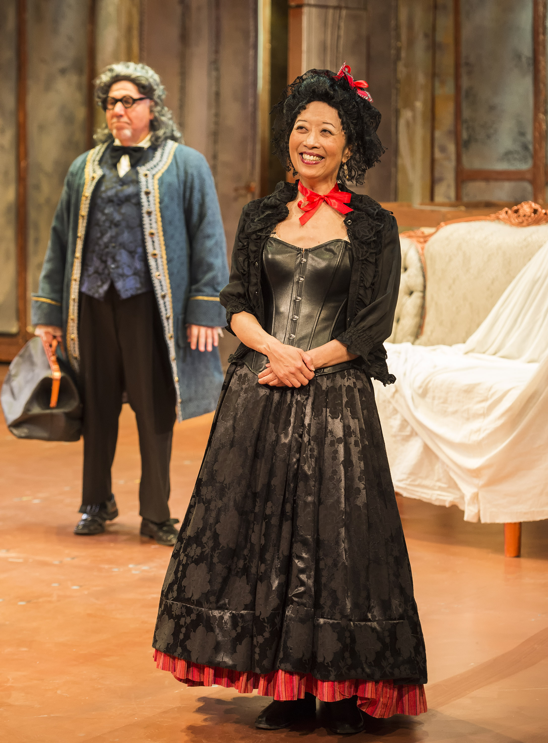 Jeanne Sakata as Marceline in Charles Morey's adaptation of FIGARO, directed by Michael Michetti at A Noise Within in Pasadena, March 2015