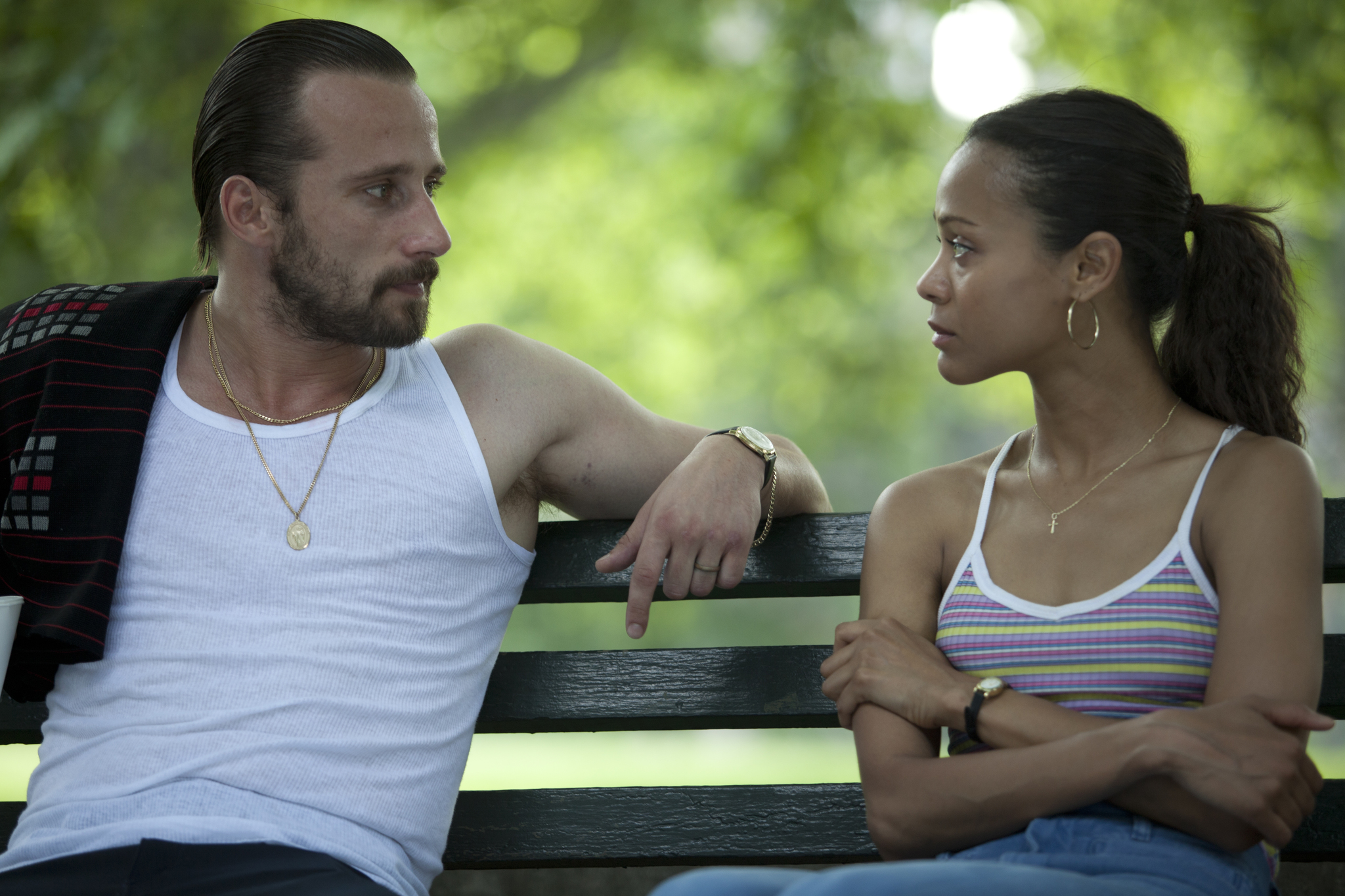 Still of Zoe Saldana and Matthias Schoenaerts in Blood Ties (2013)