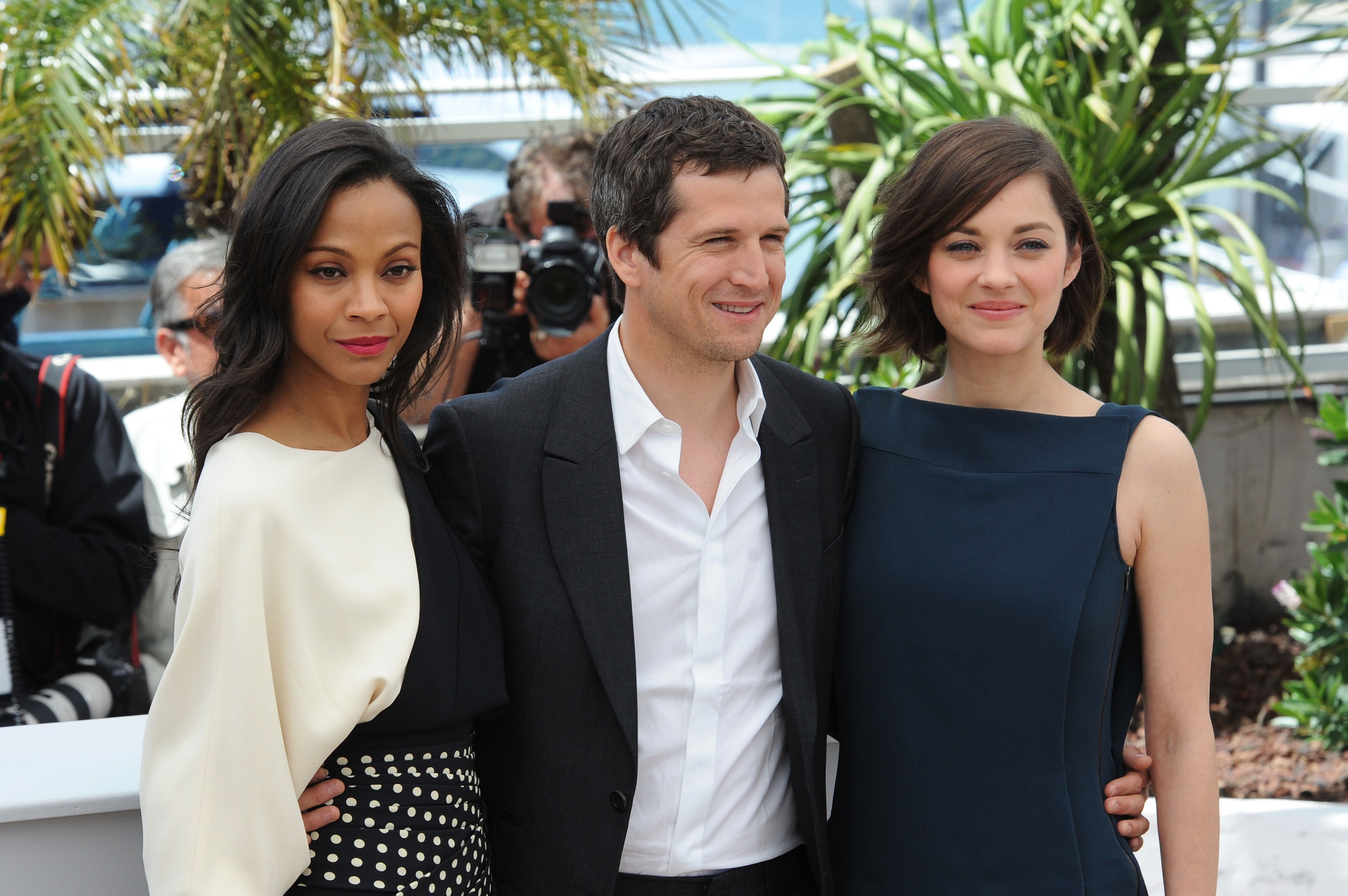 Guillaume Canet, Marion Cotillard and Zoe Saldana at event of Blood Ties (2013)