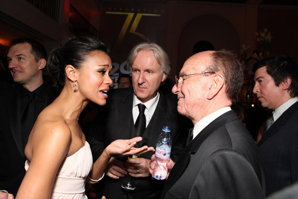 James Cameron, Rupert Murdoch and Zoe Saldana at event of The 82nd Annual Academy Awards (2010)