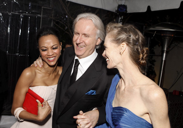 James Cameron and Zoe Saldana at event of The 82nd Annual Academy Awards (2010)