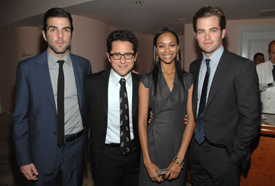 J.J. Abrams, Zachary Quinto, Zoe Saldana and Chris Pine