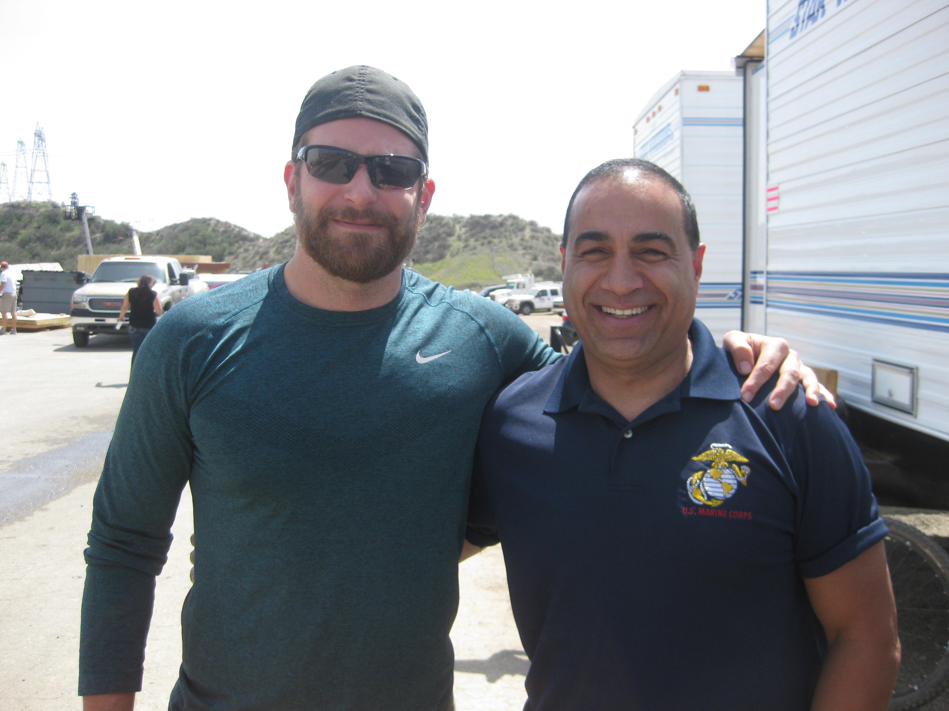 the Actor Bradly Copper and me shooting American Sniper movie