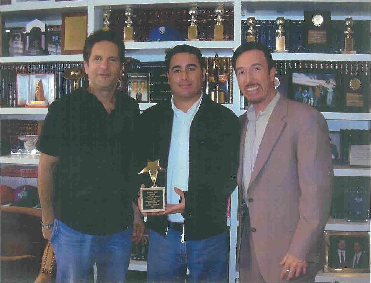 Peter Guber,CEO/Chairman Mandalay Entertainment Group/Owner Golden State Warriors with MSAE-VP Martin Trejo, MSAE Pres, David Salzberg