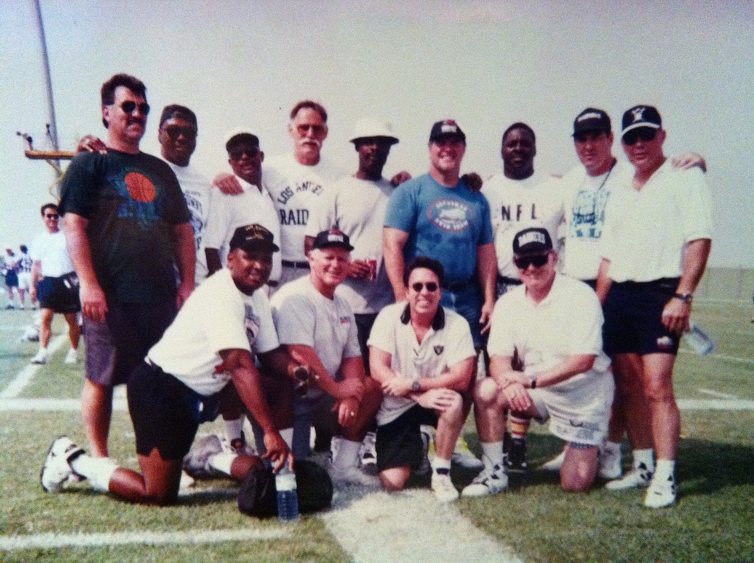 ESPN INT Shoot. Hall of Fame and Raiders Legends at Estadi Olimpic, Barcelona, Spain. Players, John Vella, Cliff Branch, Dave Dalby, Otis Sistrunk, George Buehler, George Blanda, Ben Davidson, David Salzberg....