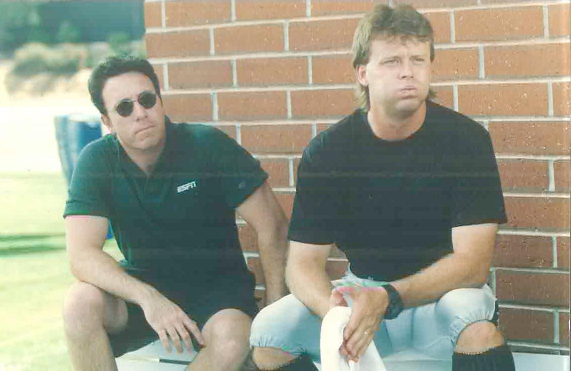 David Salzberg for ESPN International and Jeff Jaeger- LA Raider- Pro Bowl Kicker, Raiders Training Facility, El Segundo, CA 1994
