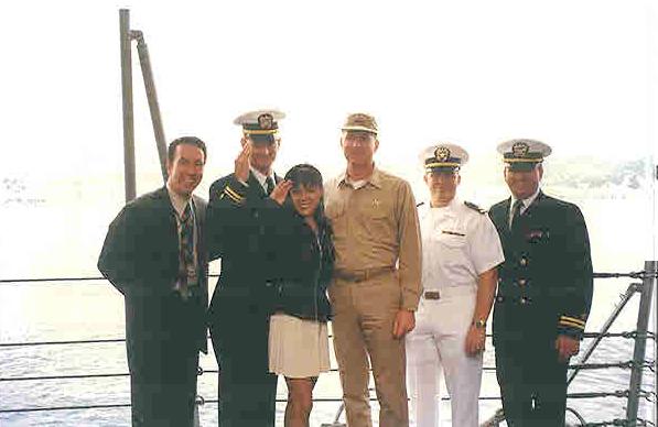 David and Aline Onboard The USS Mitscher with Executive Officers Cannes, France 1997