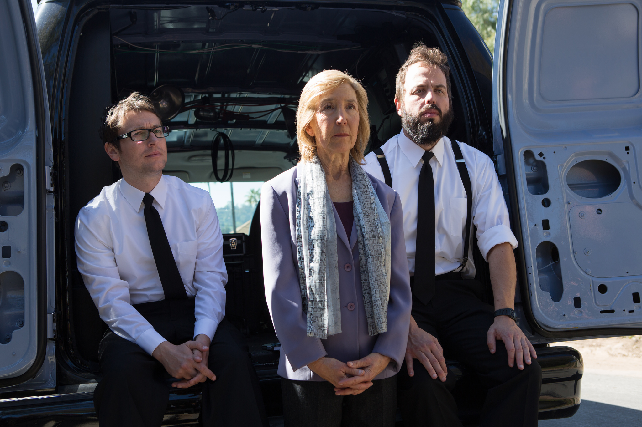 Still of Lin Shaye, Angus Sampson and Leigh Whannell in Tunas tamsoje: antra dalis (2013)