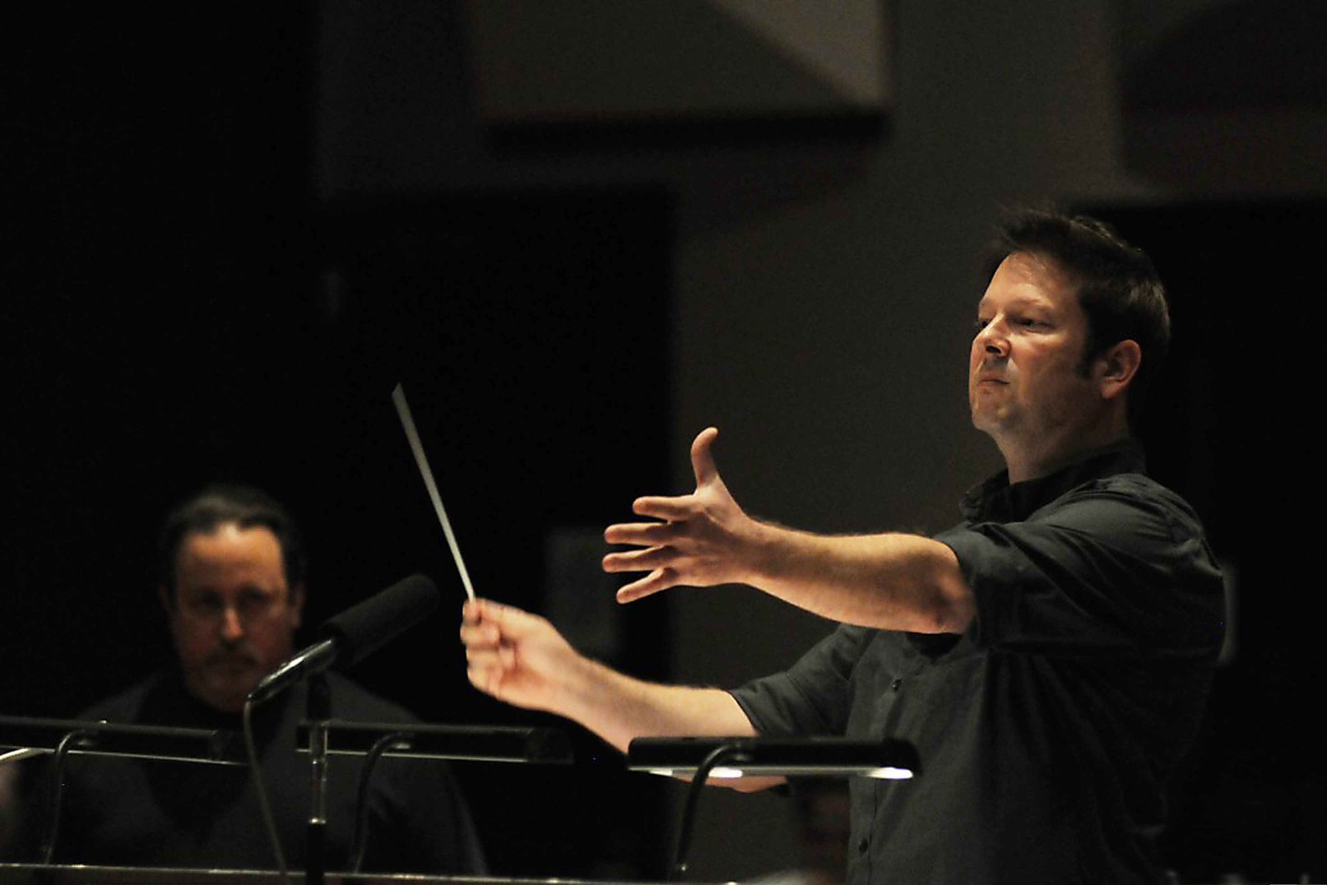 Conducting at Warner Bros. scoring stage, June 2014