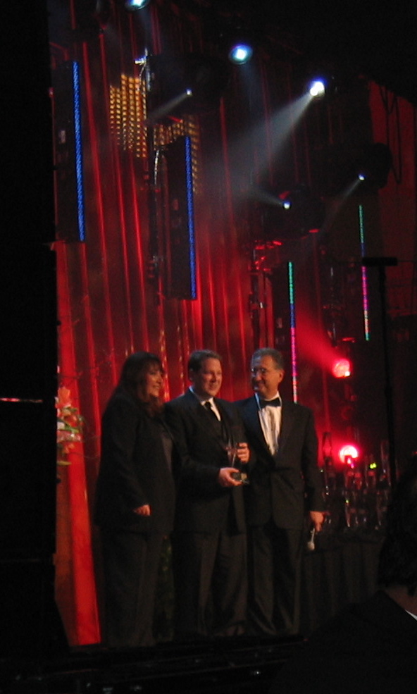 Accepting the BMI TV Music Award.