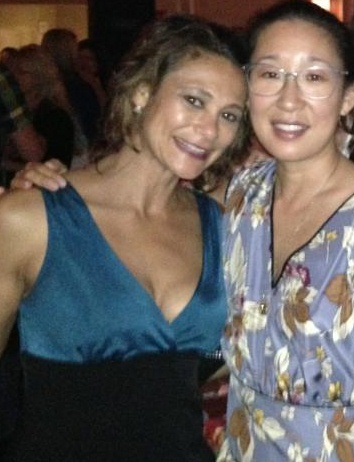 With Sandra Oh of Grey's Anatomy. Tammy Wrap party.