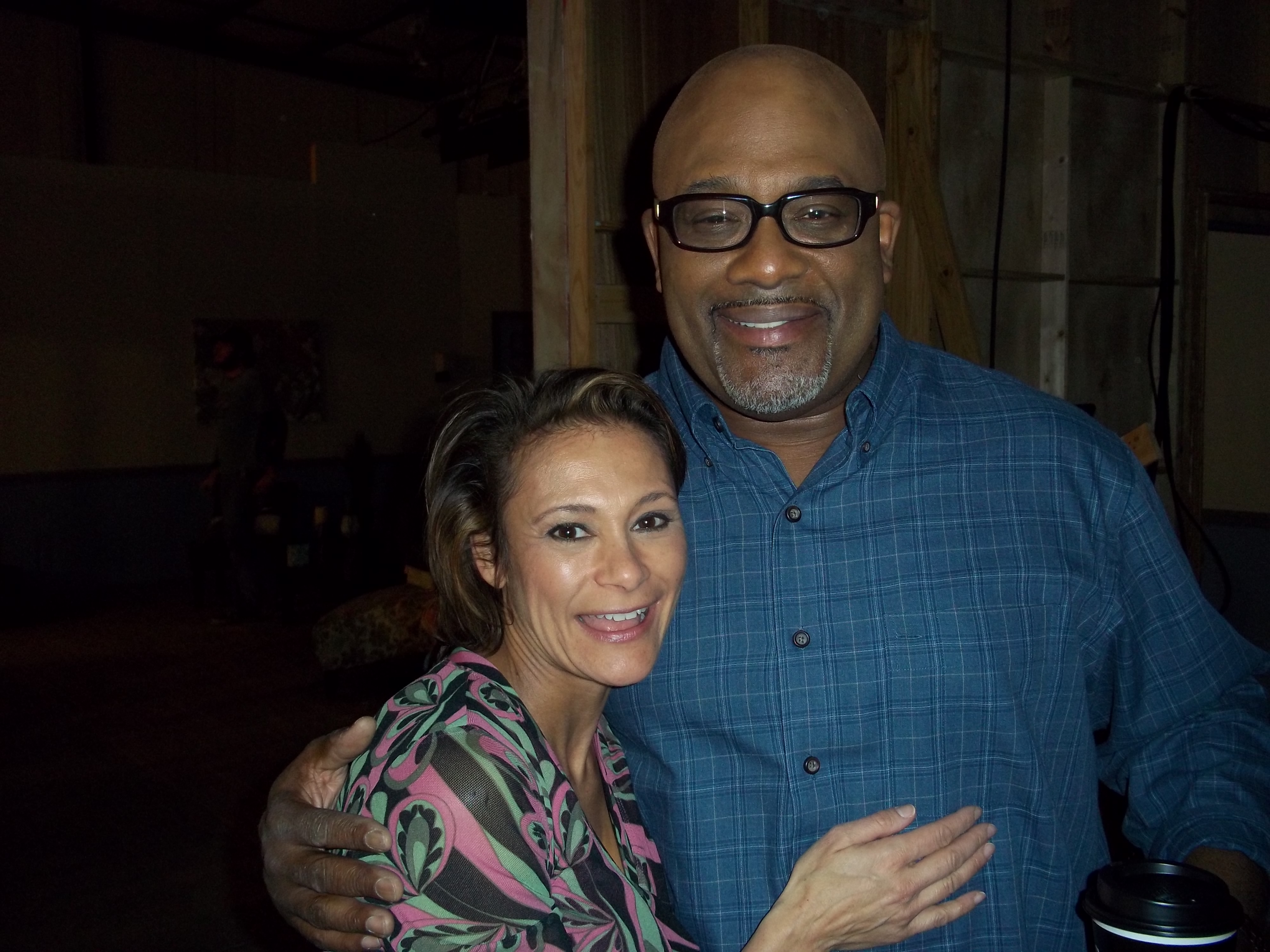 Irene Santiago and Gregory Alan Williams on the set of 