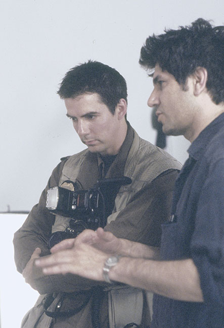 Adam Trese and Hamlet Sarkissian on the set of Camera Obscura.