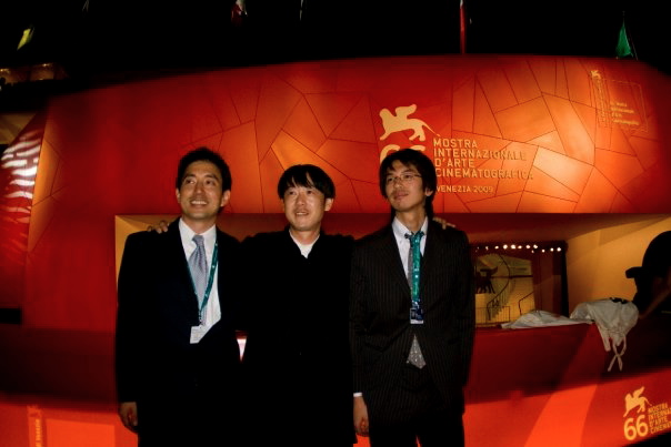 Dean Yamada, Yugo Saso, Yu Shibuya(from left) at 66th Venice International Film Festival.