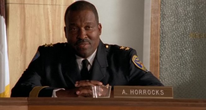 Rodney Saulsberry as First Panel Member Officer Horrocks on an episode of MONK.