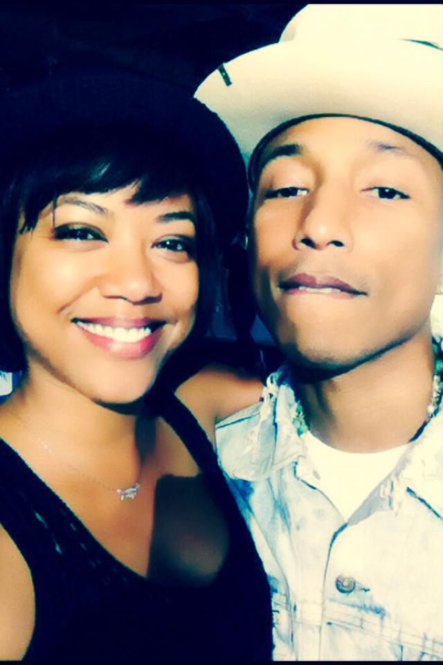 Yvette Saunders (dancer), Pharrell Williams on set of 