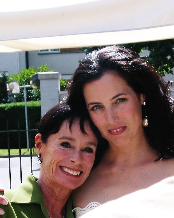 Géraldine Chaplin and Marina Saura at her wedding, Geneva, 2002